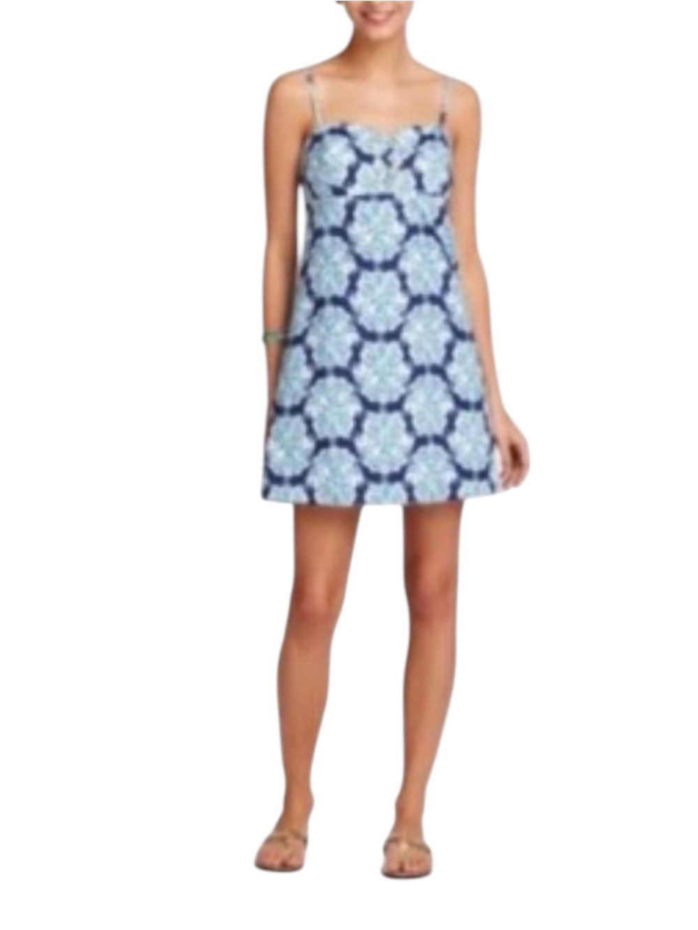 Lilly Pulitzer Women’s Rilee Dress in the Bright Navy Hey Sailor print 12 - Picture 3 of 5